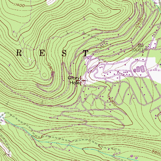 Topographic Map of Alice Mine, CO