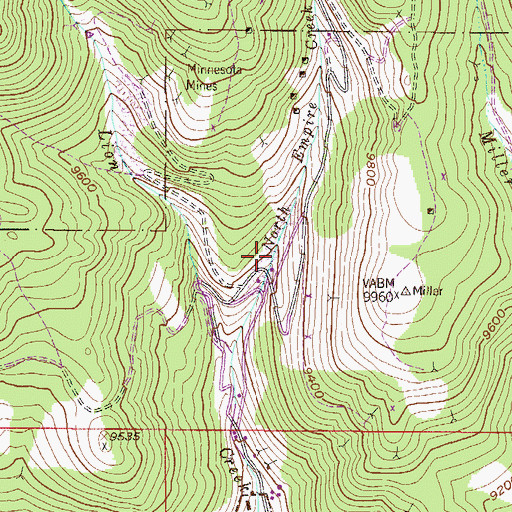 Topographic Map of Aorta Mine, CO