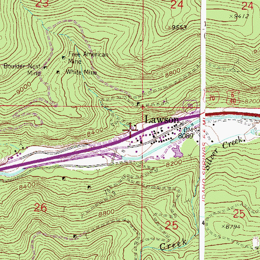 Topographic Map of Commodore Mine, CO