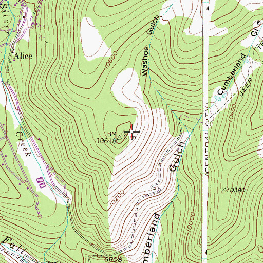 Topographic Map of Continental Mine, CO