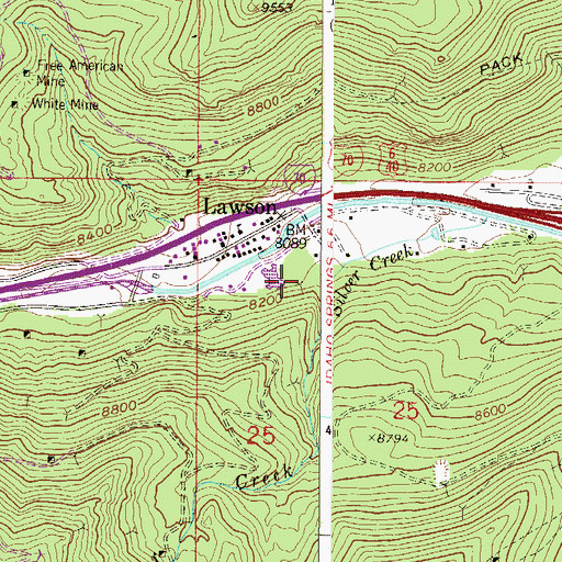 Topographic Map of De Caprivi Mine, CO