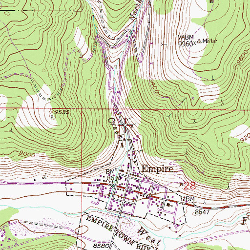 Topographic Map of Denver City Mine, CO