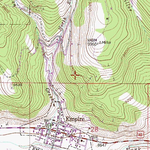 Topographic Map of Dewey Mine, CO