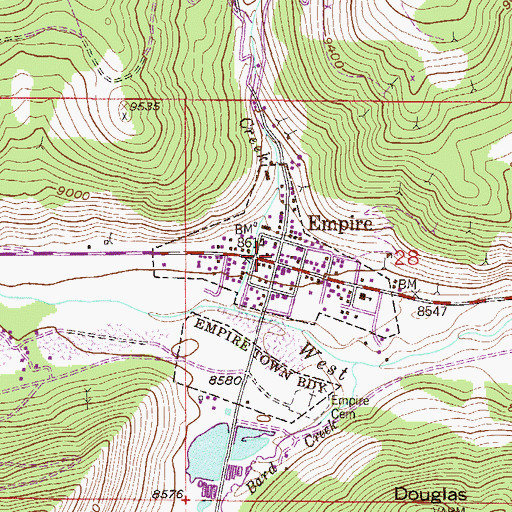Topographic Map of Imperial Chief Mine, CO