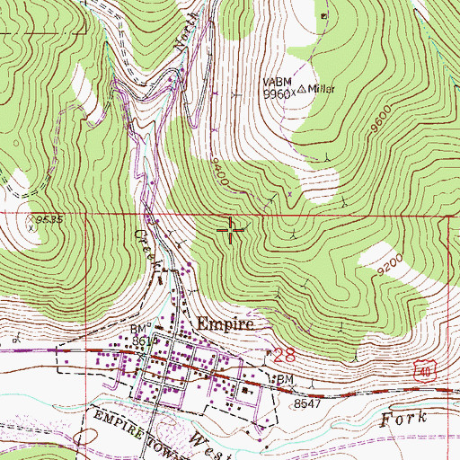 Topographic Map of Jackpot Mine, CO