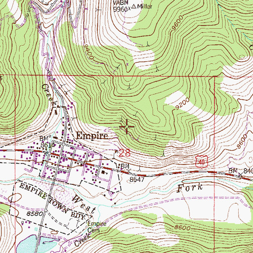 Topographic Map of Lower Maxwell Mine, CO