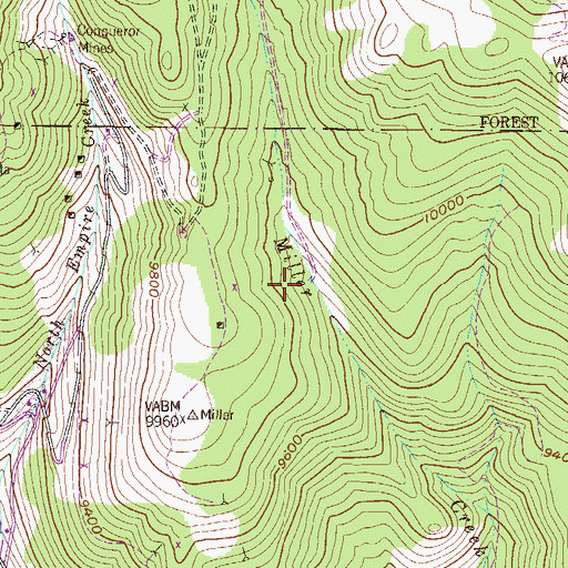 Topographic Map of Mystic Mine, CO