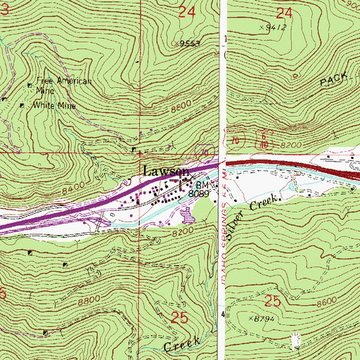 Topographic Map of Pumpkin Mine, CO