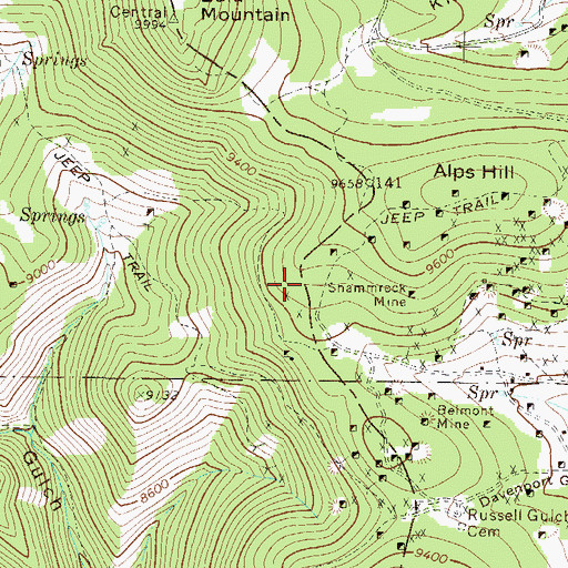 Topographic Map of Air Line Mine, CO