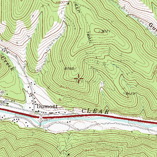 Topographic Map of Alabama Mine, CO