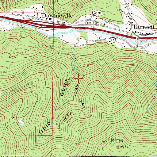 Topographic Map of Alfred Whitney Mine, CO