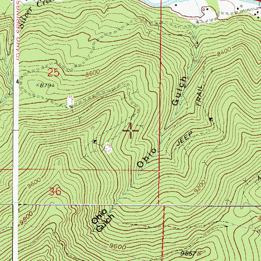 Topographic Map of Andrew Lowe Mine, CO