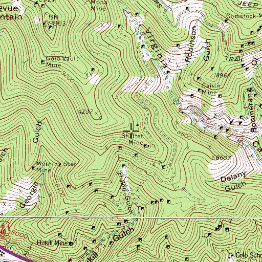 Topographic Map of Anon Mines, CO