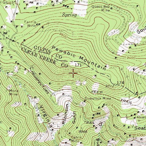 Topographic Map of Austerlitz Tunnel Mine, CO