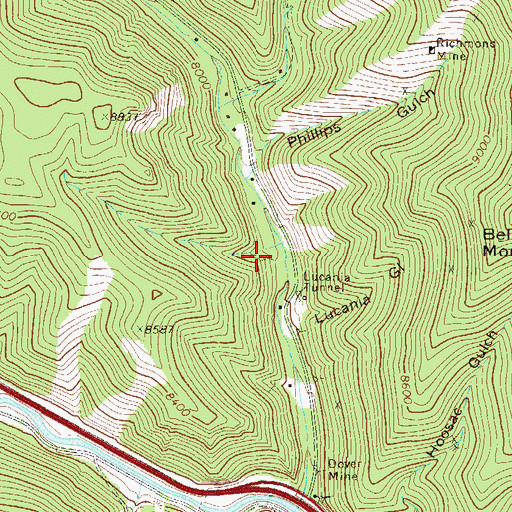Topographic Map of Berry Tunnel Mine, CO