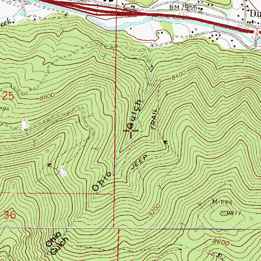 Topographic Map of Blue Ridge Mine, CO