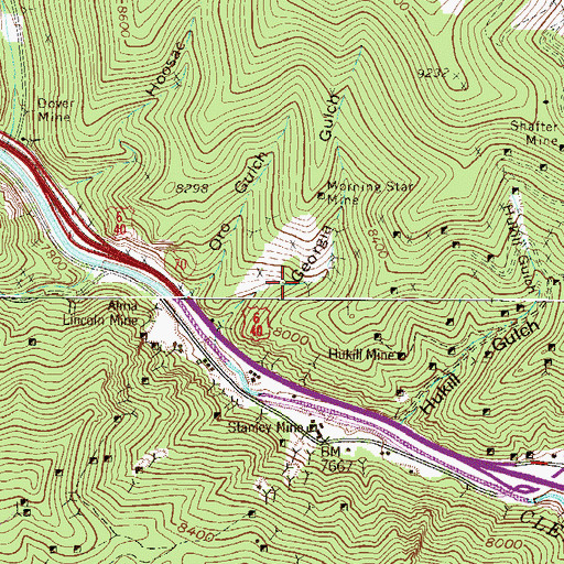 Topographic Map of Bronaber Mine, CO