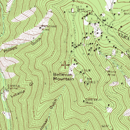 Topographic Map of Champion Shaft Mine, CO