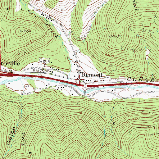 Topographic Map of Clear Creek and Gilpin Tunnel Mine, CO