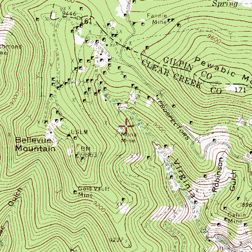 Topographic Map of Diamond Joe Tunnel Mine, CO