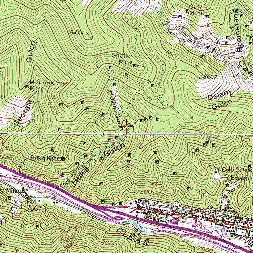 Topographic Map of Edgar Shaft Mine, CO
