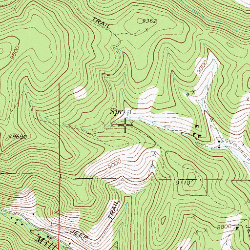Topographic Map of Elmira Mine, CO