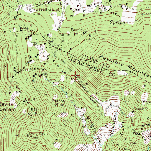 Topographic Map of Forge Hill Tunnel Mine, CO