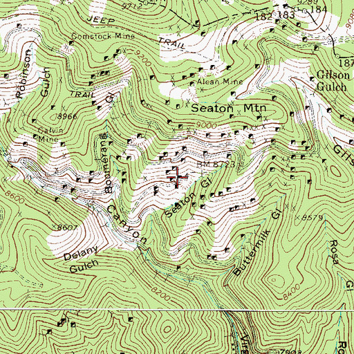Topographic Map of Foxhall Mine, CO