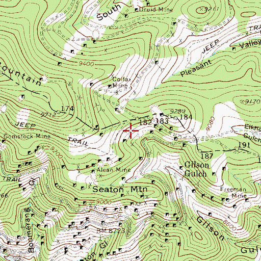 Topographic Map of Garden Mine, CO