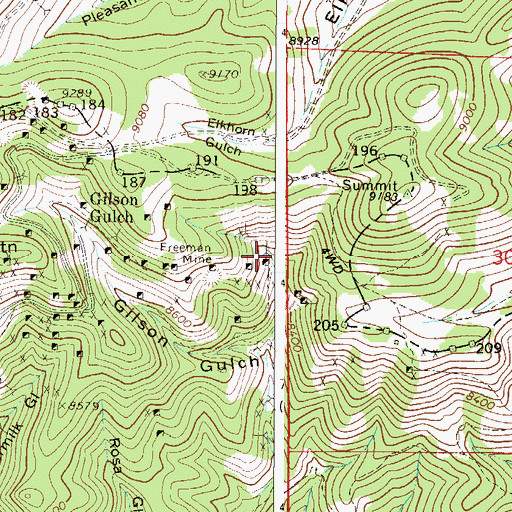 Topographic Map of Galatea Mine, CO