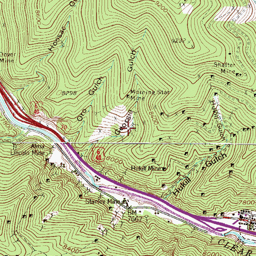 Topographic Map of Gold Dust Tunnel Mine, CO