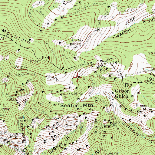 Topographic Map of Golden Edge Shaft Mine, CO