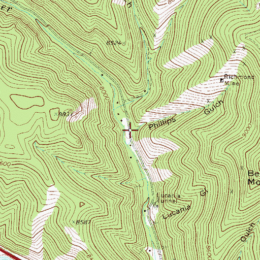 Topographic Map of Gondola Tunnel Mine, CO