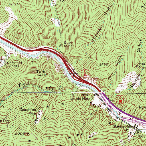 Topographic Map of Hoosac Mine, CO