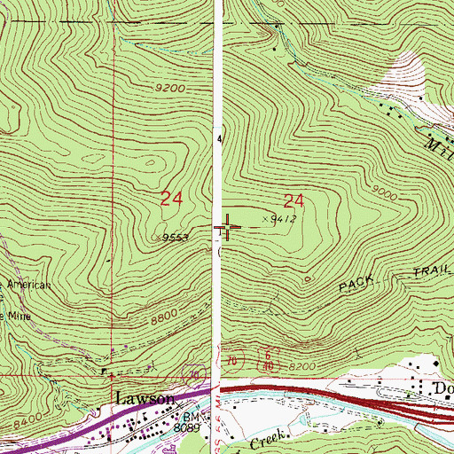 Topographic Map of Iowa Mine, CO