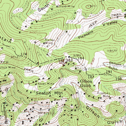 Topographic Map of Jackson Mine, CO