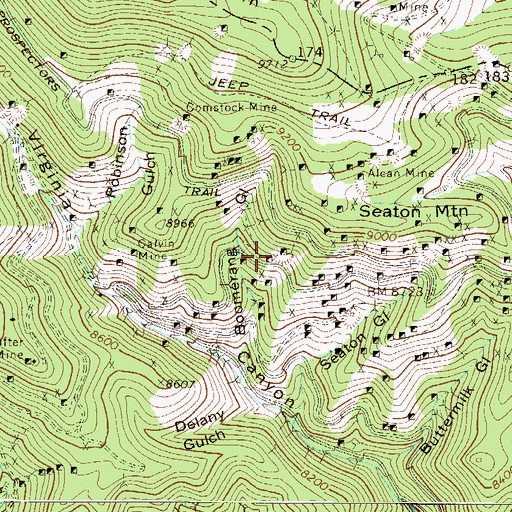 Topographic Map of Kangaroo Mine, CO