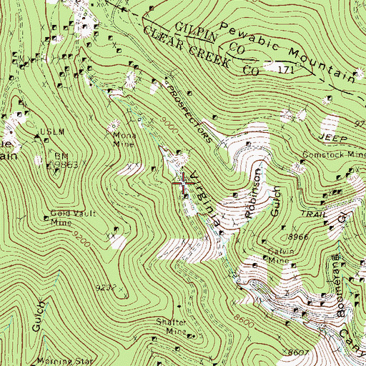 Topographic Map of Kentucky Tunnel, CO