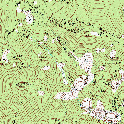 Topographic Map of Lake Tunnel Mine, CO