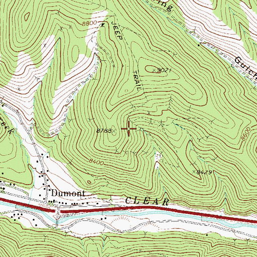 Topographic Map of Lee Shaft Mine, CO