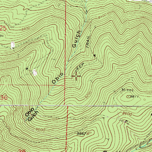 Topographic Map of Legal Tender Mine, CO