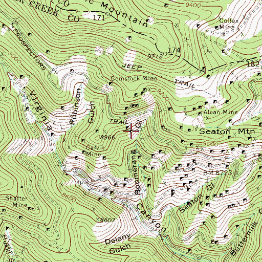 Topographic Map of Little Emma Tunnel Mine, CO
