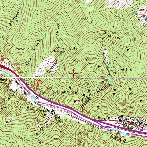 Topographic Map of Loeber Mine, CO