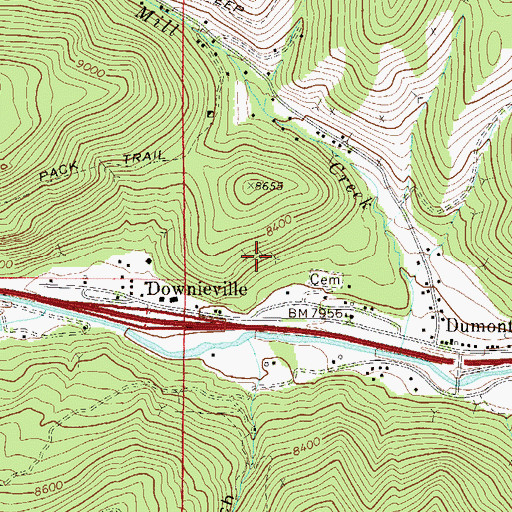 Topographic Map of Manhattan Mine, CO