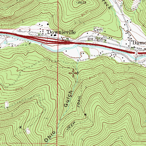 Topographic Map of Mattie Jack Tunnel Mine, CO