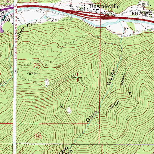Topographic Map of Ohio Belle Mine, CO