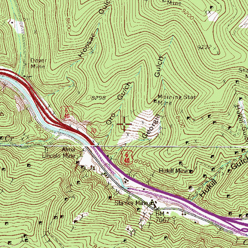 Topographic Map of Oro Mine, CO