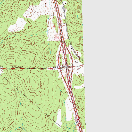 Topographic Map of Exit 64, GA