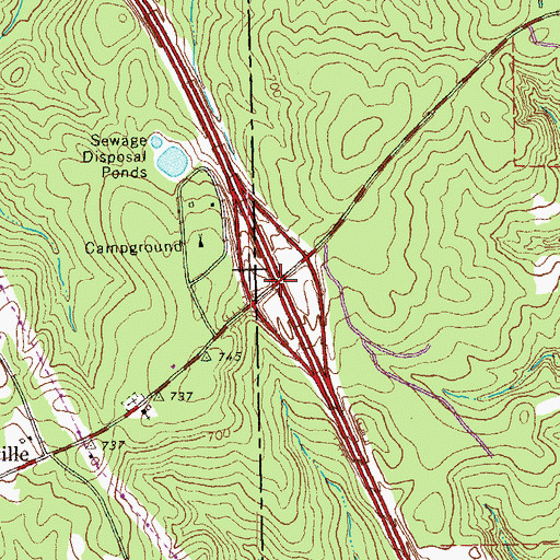 Topographic Map of Exit 65, GA