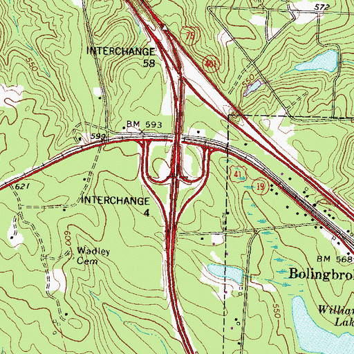 Topographic Map of Exit 4, GA